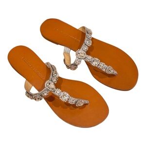 Badgley Mischka Cliche‎ Embellished
Thong Sandal Size 6